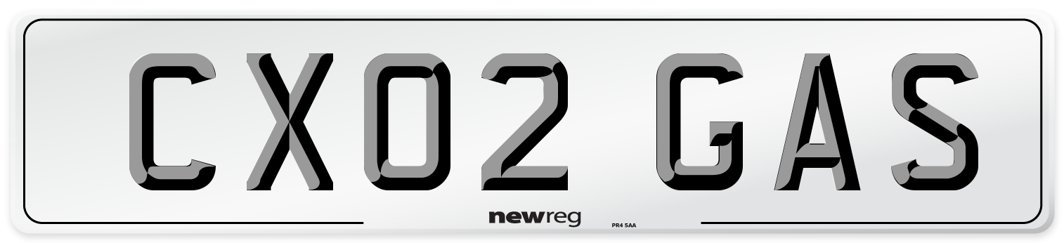 CX02 GAS Number Plate from New Reg